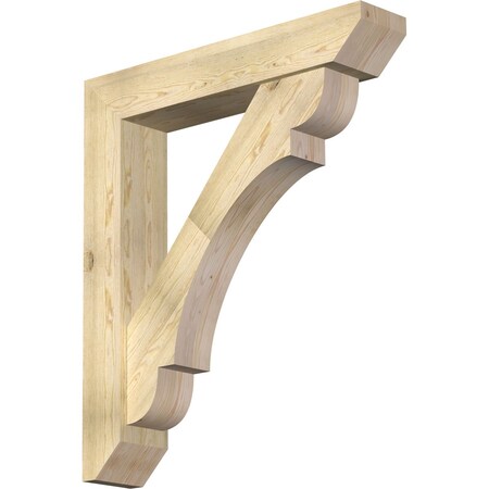 Ekena Millwork Olympic Slat Rough Sawn Bracket w/ Offset Brace, Douglas Fir, 8"W x 42"D x 48"H BKT0806X42X48OLY06RDF